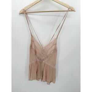 American Eagle AEO Top Women SMALL NWT Pink Lace V-Neck Tie Back Sleeveless